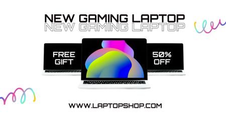 New Gaming Laptop Discount Announcement Facebook AD Design Template