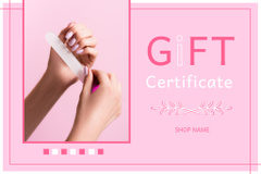 Beauty Salon Offer with Woman Filing Fingernail with Nail File