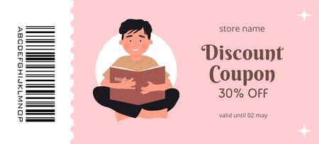 Discount Offer for Books Coupon 3.75x8.25in Design Template