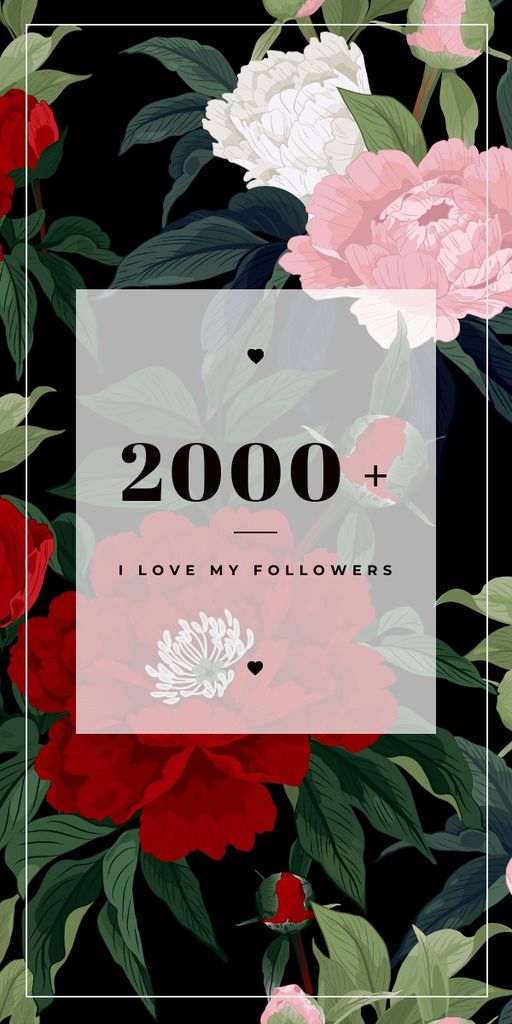 Followers appreciation on Flowers Graphic tervezősablon