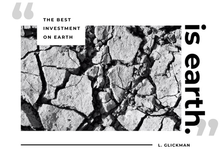 Cracks In Dry Soil And Earth Preserving Quote Postcard 5x7in Šablona návrhu