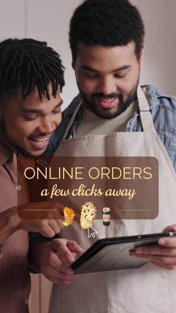 Ontwerpsjabloon van TikTok Video van Fast Restaurant Offer Online Orders With Discount On All