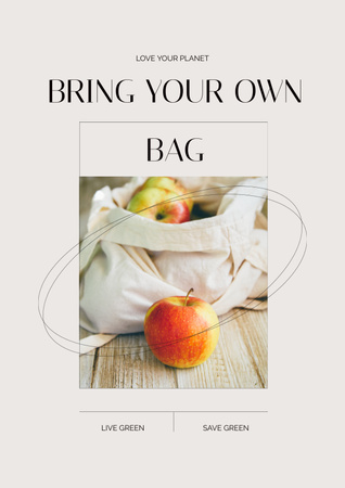 Apples in Eco Bag Poster Tasarım Şablonu