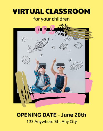 Designvorlage Virtual Classroom for Kids für Poster 22x28in