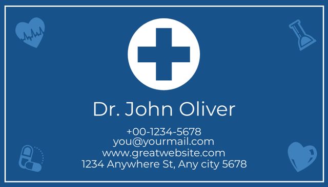 Ontwerpsjabloon van Business Card US van Personal Ad of Medical Doctor