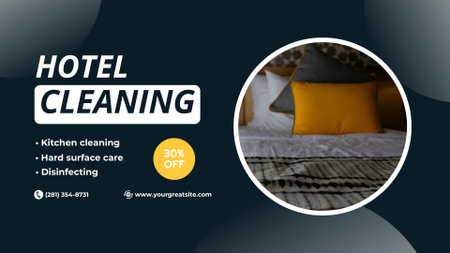 Modèle de visuel Service de nettoyage d'hôtel avec réduction et désinfection - Full HD video