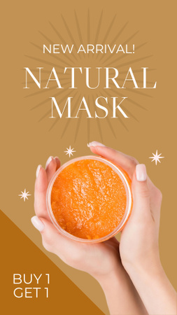 máscara facial natural para pele saudável Instagram Story Modelo de Design