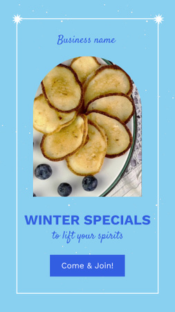 Ontwerpsjabloon van Instagram Video Story van Winter Special Food Menu Announcement