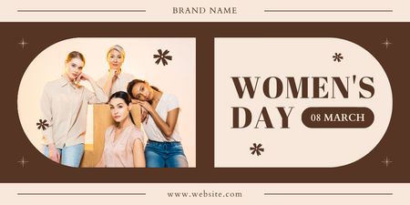 Kauniita erilaisia naisia kansainvälisenä naistenpäivänä Twitter Design Template
