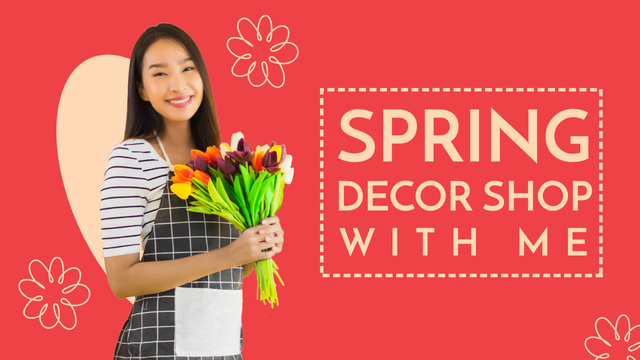 Spring Home Decor Sale Announcement Youtube Thumbnail Design Template