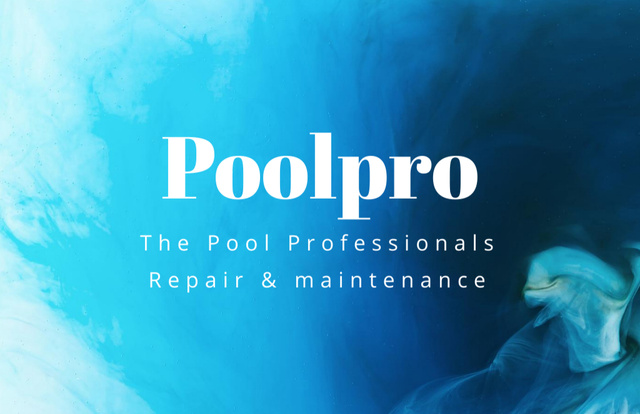 Offering Professional Pool Installation and Maintenance Services Business Card 85x55mm Modelo de Design