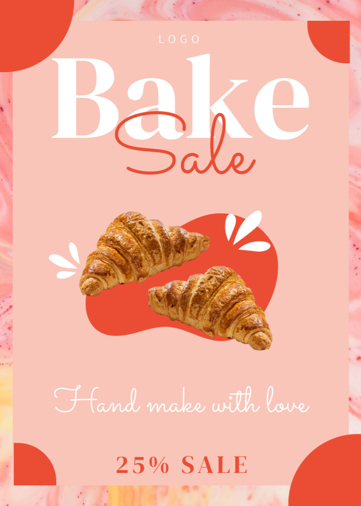 Sale of Bakery Sweets with Discount Flayer Πρότυπο σχεδίασης