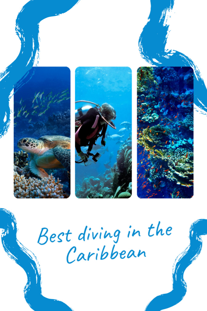 Scuba Diving Offer in the Caribbean Postcard 4x6in Vertical Design Template