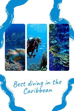 Ontwerpsjabloon van Postcard 4x6in Vertical van Scuba Diving Offer in the Caribbean