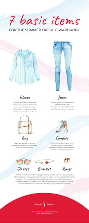 Template di design List infographics with Fashion items Infographic