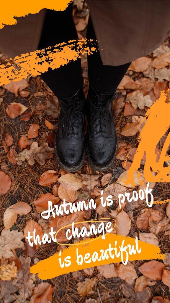 Szablon projektu Autumn Inspiration with Girl standing on Foliage Instagram Story