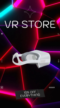 Ontwerpsjabloon van TikTok Video van VR Glasses Sale Offer With Neon Light
