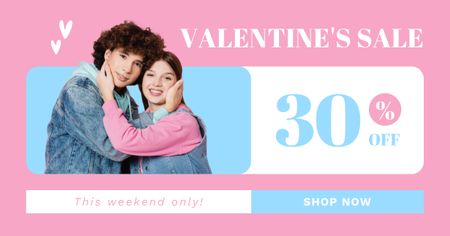 Ad of Unmissable Deals on Valentine's Day with Asian Couple Facebook AD Design Template