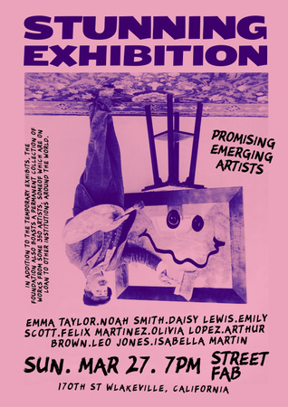 Designvorlage Art Exhibition Announcement für Poster