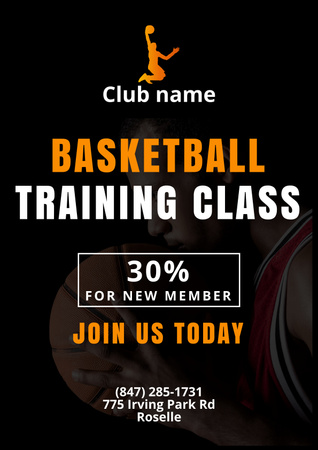 Basketball Club Promotion Poster Design Template