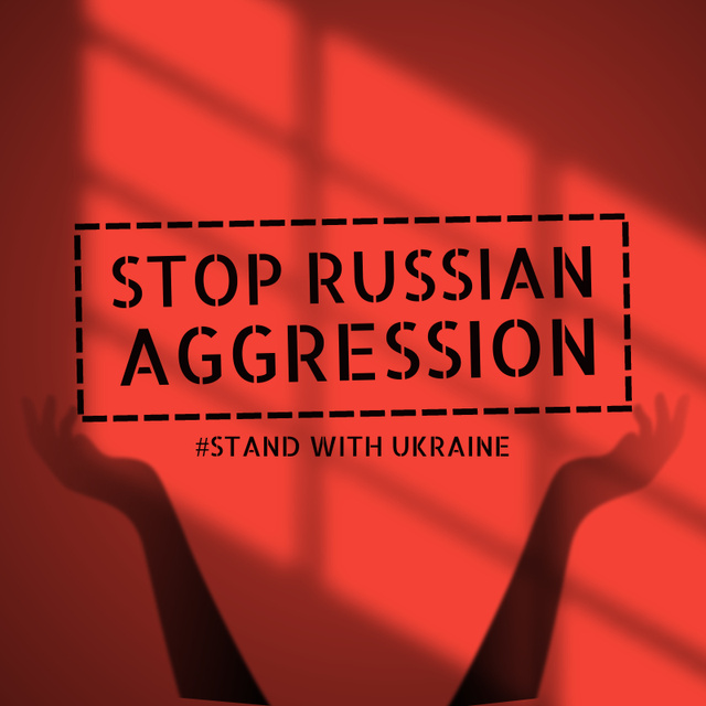 Stop Russian Aggression Social media Šablona návrhu