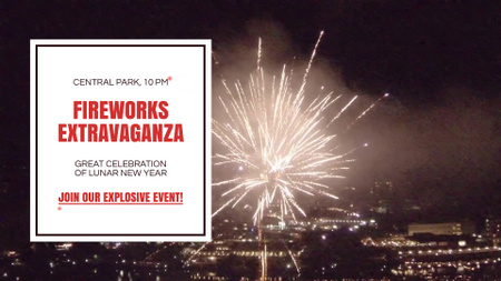 Platilla de diseño Marvelous Fireworks On Lunar New Year Celebration Full HD video