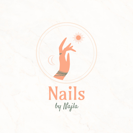 Nail Beauty Service Provided Logo 1080x1080px Design Template