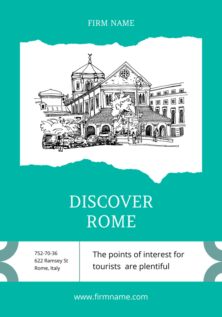 Ad of Tour to Rome Poster 28x40in Tasarım Şablonu
