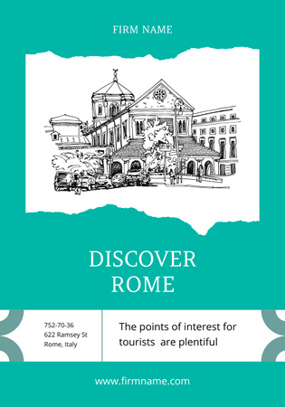 Tour to Rome Poster 28x40in Modelo de Design