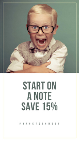 Back to School Special Offer with Funny Pupil Instagram Story Design Template