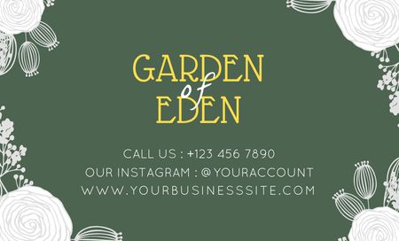 Florist and Gardening Services Proposal Business Card 91x55mm Design Template