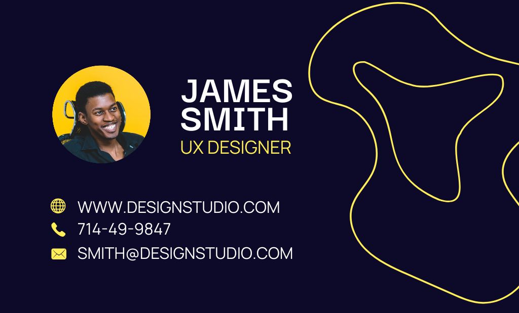 Designvorlage UX Design Studio Services Offer für Business Card 91x55mm