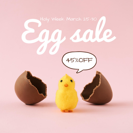 Easter Sweet Chocolate Eggs Sale Offer Instagram Design Template