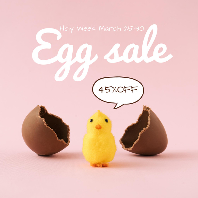 Ontwerpsjabloon van Instagram van Easter Sweet Chocolate Eggs Sale Offer