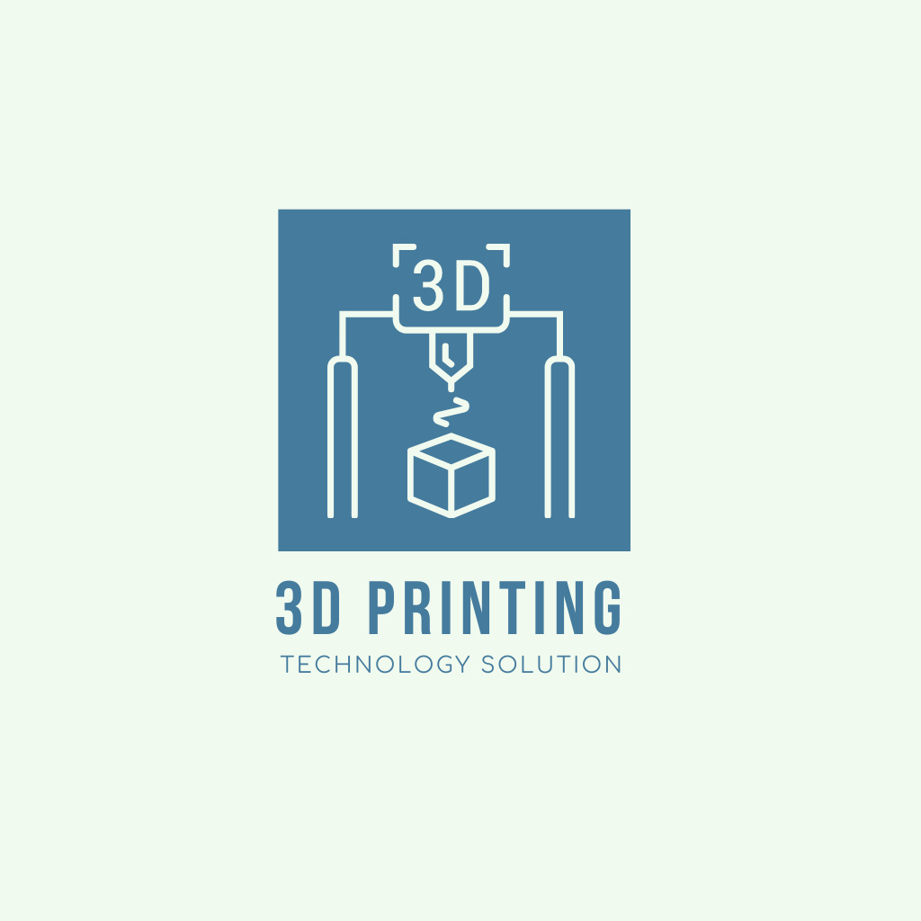 Modèle de visuel 3d printing Technology Solution - Logo