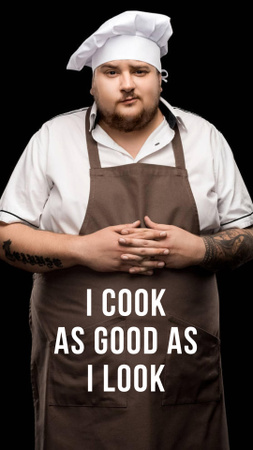 Plantilla de diseño de Cute Phrase about Cooking with Funny Chef Instagram Story 
