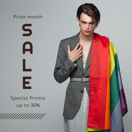 Designvorlage Pride-Monat und Sonderaktion für Outfits zu ermäßigten Preisen für Instagram