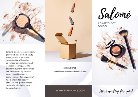 Ontwerpsjabloon van Brochure van Cosmetology School-promotie
