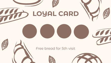 Bakery Beige Illustrated Discount Offer Business Card US Design Template