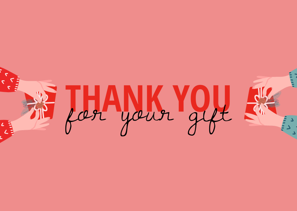 Thank You for Your Gift on Red Card Design Template