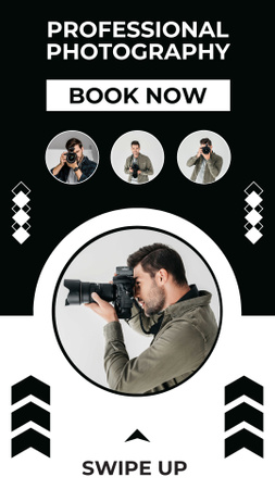 Professional Photo Session Services Ad Instagram Story Modelo de Design
