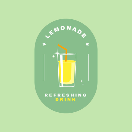 Lemonade Offer with Refreshing Drink Logo tervezősablon