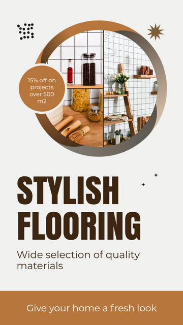 Wide-range Of Materials For Interior Flooring Instagram Video Story Design Template