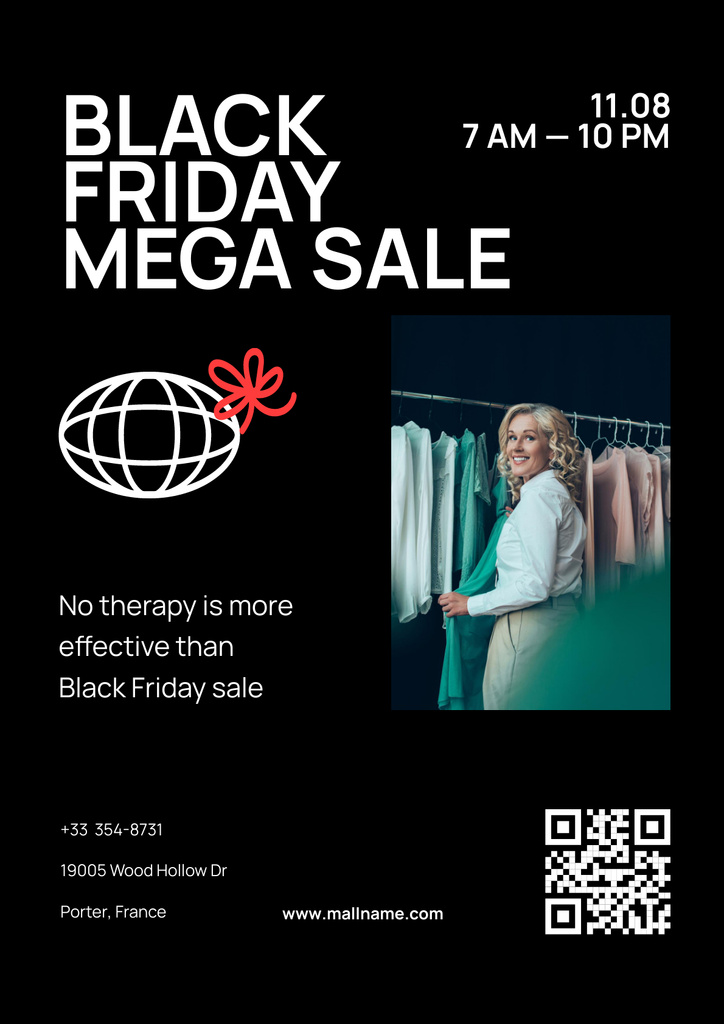 Apparel Sale on Black Friday Poster Tasarım Şablonu