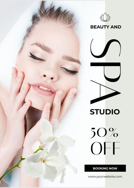 Designvorlage Beauty and Spa Center Promotion für Flayer