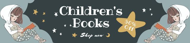 Discount Offer on Children Book Ebay Store Billboard Design Template