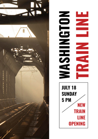 Train Line Opening Announcement with Station Flyer A4 Design Template