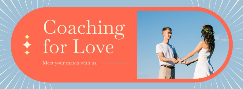 Coaching for Love with Romantic Couple Facebook cover – шаблон для дизайну