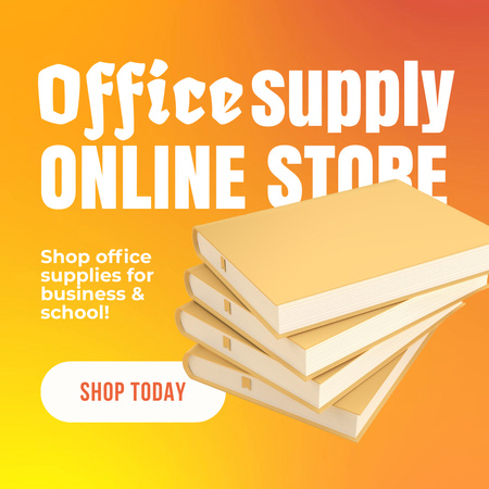 Office Supplies Online Store Ad Animated Post Design Template
