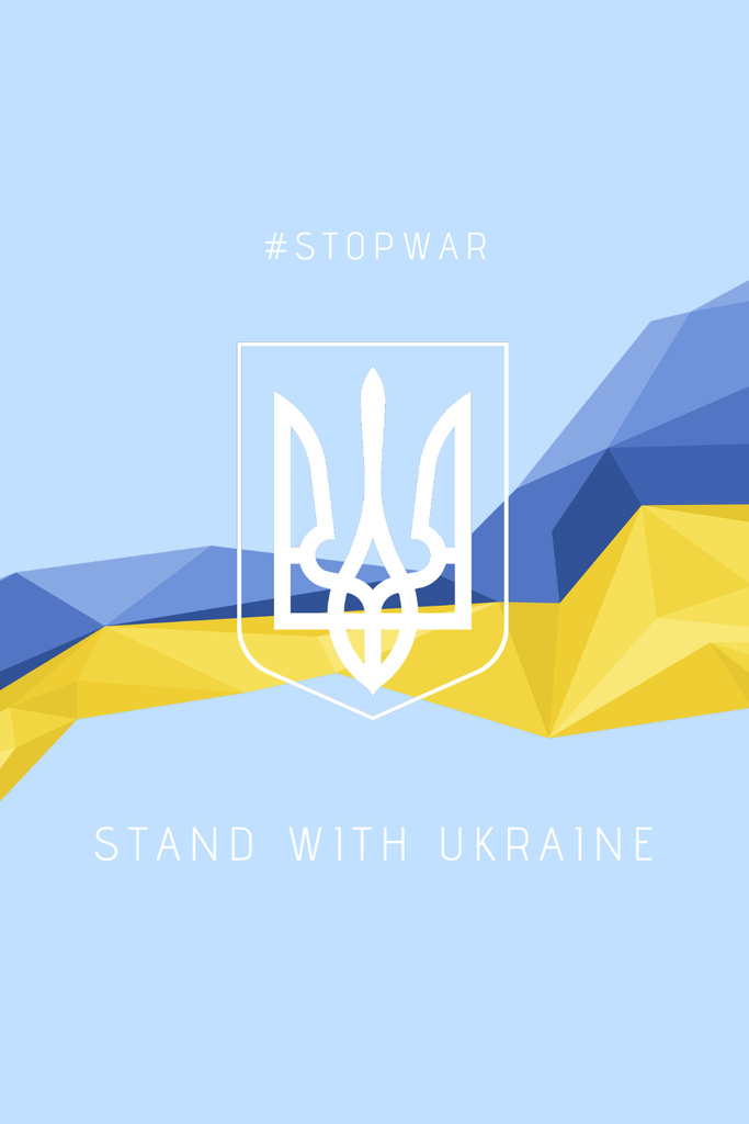 Template di design Ukrainian National Flag and Emblem of Ukraine Pinterest